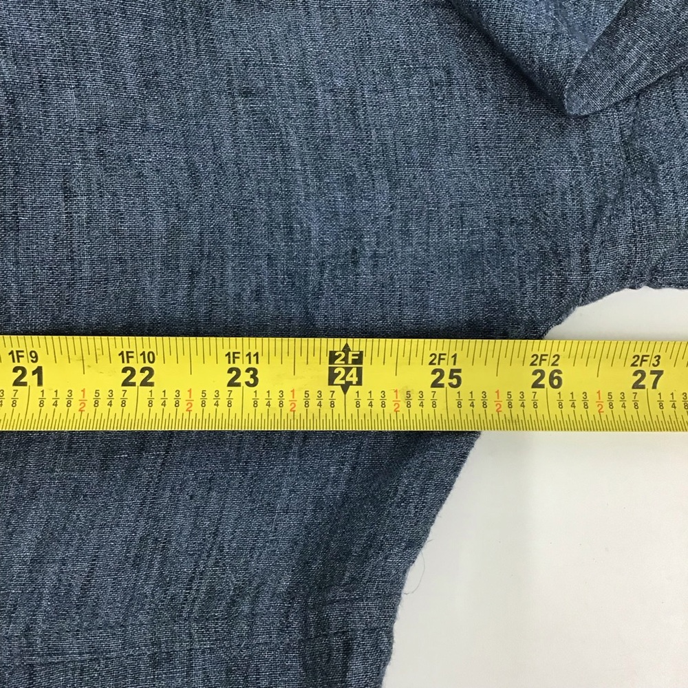 NWT POETRY Petrol Blue Linen Tie Back Midi Dress 18 Lagenlook Art To Wear Pocket - Picture 11 of 13